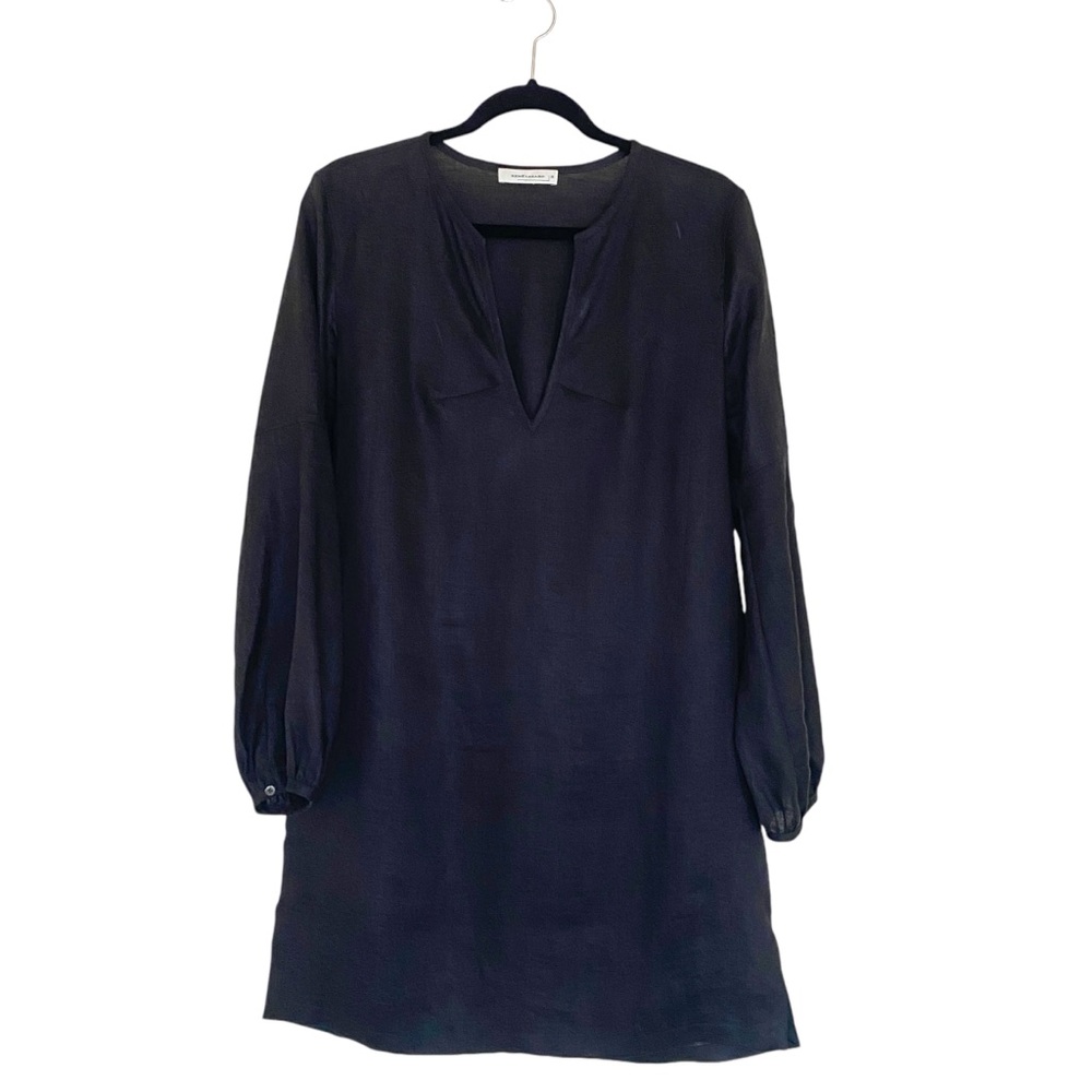 René Lezard Long Sleeve Tunic Dress Black Size 36